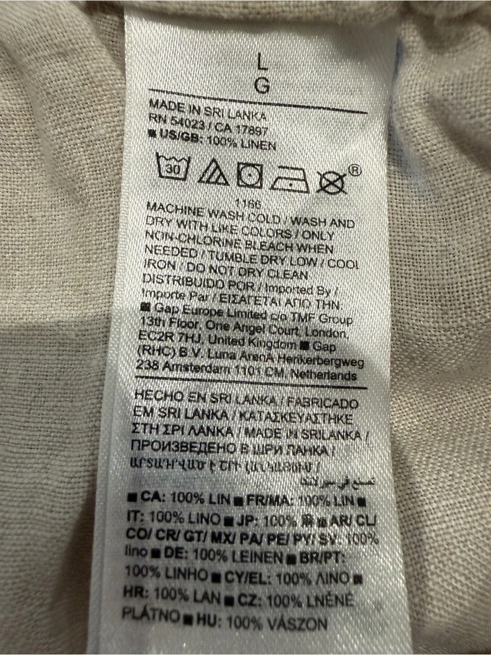 Banana Republic Elastic Waist Drawstring 100% Linen Pants - Large